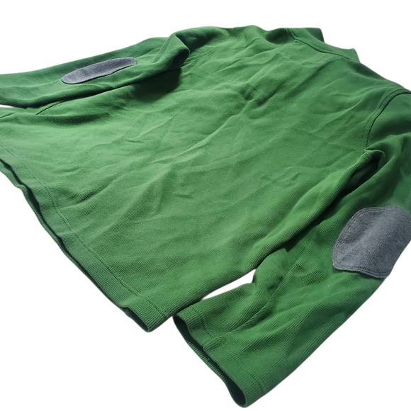 Banana Republic Green Zip-Up Sweater Gray Patches Size M Saint Patrick's Day - Picture 4 of 6